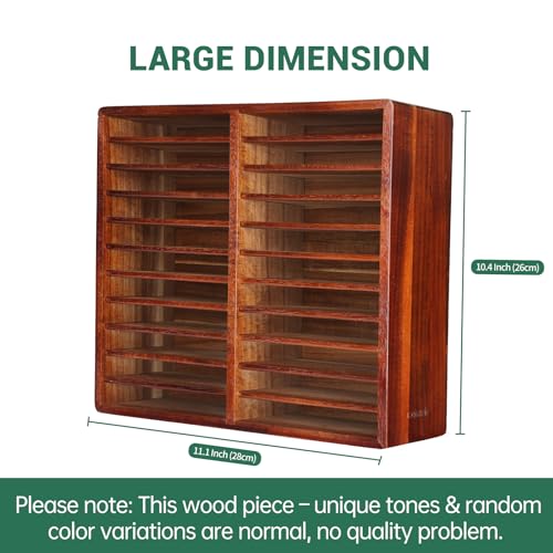 Acacia Wood Marker Organizer with 22 Compartments Holds 176 Markers, Alcohol Marker Storage Desk Organizer Pen Holder for Office Home Classroom Artists Kids Birthday Gift - size: Holds up to 176pcs Markers-Wood