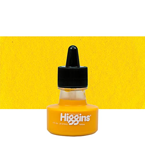 Higgins Pigmented Drawing Ink, Yellow, 1 Ounce Bottle (44635) - color: Yellow