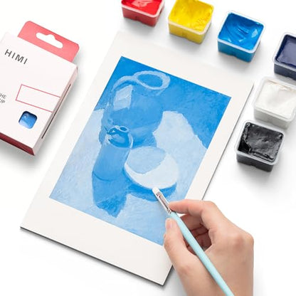 HIMI Gouache Paint Jelly Cup Refill, 4 Pack 30g, Single Color Paint for Artists & Hobby Painters, Unique Design In Jelly Cup Rich Pigment, Non Fading Art Supplies for Canvas and Paper Painting(ultramarine) - color: ultramarine