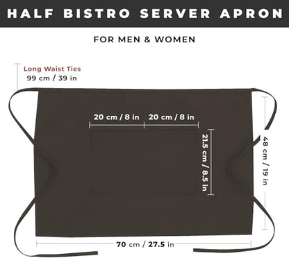 Chef Works Unisex Half Bistro Server Apron - color: Espresso