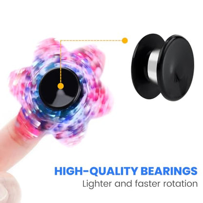 NiArt Fidget Spinner Bearings with Caps 48 Pack, Chrome Steel DIY Set - size: ONLY 48 BLACK Cap Bearings