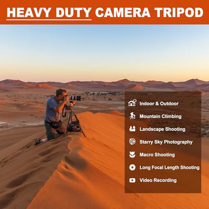 80/85 inches Heavy Duty Tripod for Camera Phone, 85" Camera Tripod Monopod - color: Orange