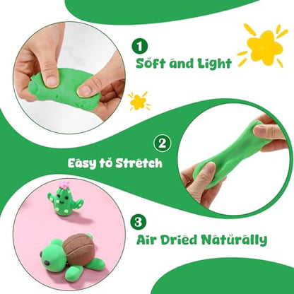 VioraWhite 72 Pcs 38oz Air Dry Clay Bulk Modeling Clay,Emerald Green - color: Emerald Green