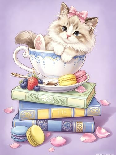 CSZPPQAF Diamond Painting Kits for Adults,5D Cat Book Diamond Art Kits - color: KM1164-1