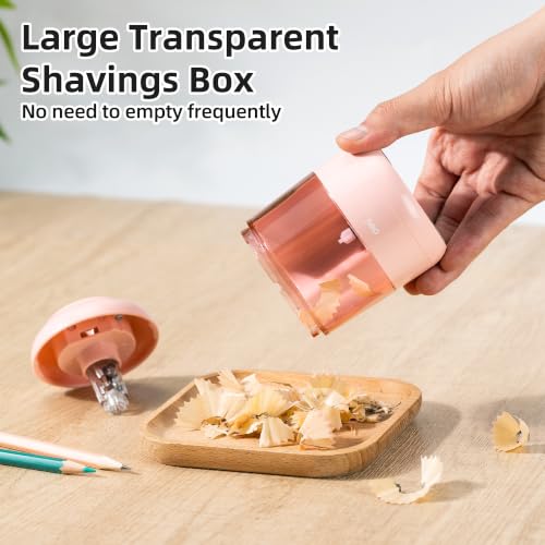 deli Electric Pencil Sharpener, Battery Operated, 6.5–8mm for Classroom | Battery Electric Pencil Sharpener, Durable Blade 5000+ Sharpen, Fits 6.5-8mm Pencils Classroom Kids Home - color: Pink