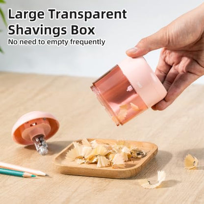 deli Electric Pencil Sharpener, Battery Operated, 6.5–8mm for Classroom | Battery Electric Pencil Sharpener, Durable Blade 5000+ Sharpen, Fits 6.5-8mm Pencils Classroom Kids Home - color: Pink