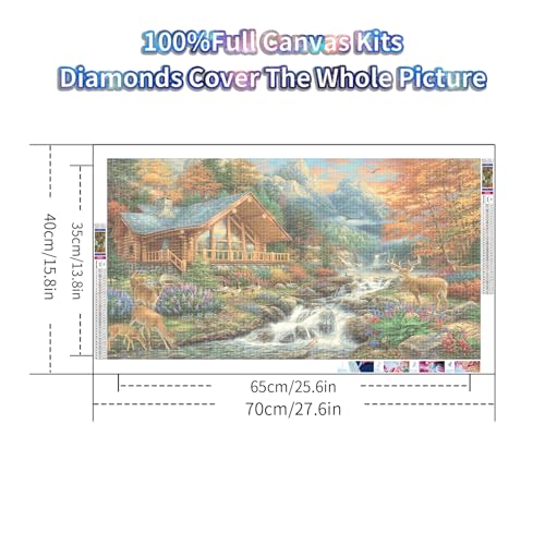 YALKIN Square 5D Diamond Painting Kits for Adults, Froest Large Diamond Art Kits Full Drill Diamond Painting Kit for Adult Beginners, DIY Crystal Picture Art for Home Wall Decor 40x70CM/15.8x27.6in - color: Square, size: Square