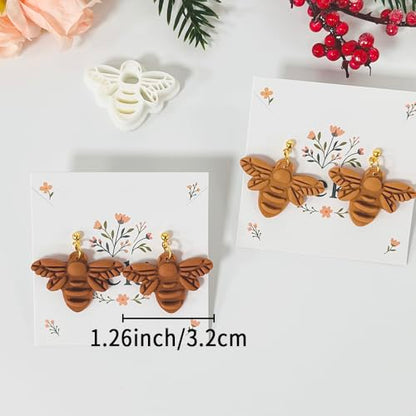 Xaekicr Bee Shape Polymer Clay Cutters Set – Clay Earring Cutters for Handmade Earrings, Clay Tools and Polymer Clay Molds for Jewelry Making - color: B color