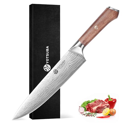 YOTSUBA 9 Inch Japanese Chef Knife with Full Tang Rosewood Handle - style: 9 inch chef knife