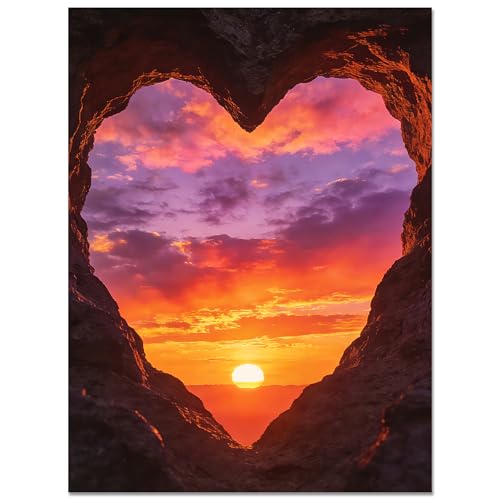Muzagroo Art 5D Diamond Paintings Kits for Adults Round Full Drill Sunset Diamonds Art Kits for Beginners Diamond Art Paintings Gem Art Kits Diamond Dots Kits 30x40cm (Sunset) - color: Red Sunset