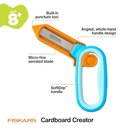 Fiskars 5" Kids Cardboard Creator, Safer Cardboard Cutting Tool - style: Cardboard Creator