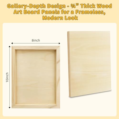 4 Pack 8x10 Basswood Paint Pouring Panels for Acrylic Oil Resin Art | ready to use, basswood wood painting boards, warp-Resistant, for crafters and beginners - size: 8 * 10-4pk