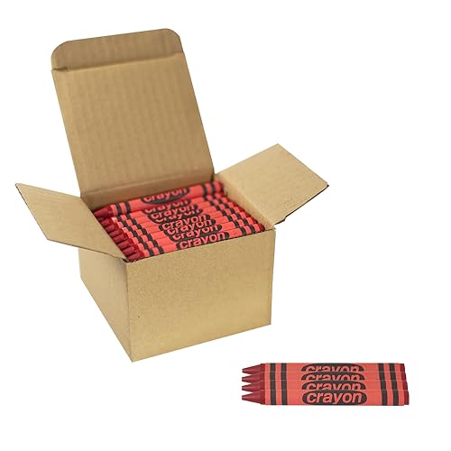 Lucky Art Red Crayons Bulk - 80 Count Regular Size Single Color Crayon Refill Bulk, Non-Toxic Art Supplies for Teachers, Classrooms and School Projects - color: Red