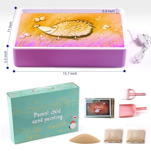 16" Portable Sand Painting Light Box for Kids & Adults - Bright Light Table for Kids With 3 Color Modes & 10-Levels- Durable LED Sand Drawing Table for Autism Therapy, Classroom & Home Art (Purple) - color: Purple 16"