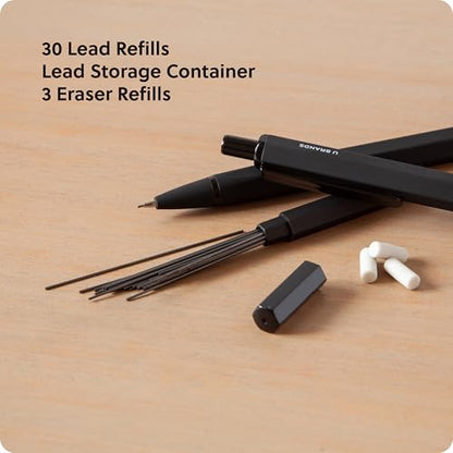 U Brands Mechanical Pencils, .7mm HB #2 Lead, 2 Pack with Refills, Black - color: Midnight Black