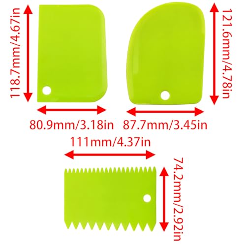 7 Piece Plastic Paint Scraper Tool Set for Texture Art | Color Coded Shapes; Flexible Polypropylene; Palette Knife Edges; Hanging Hole Storage; for Paint, Clay, Plaster and Cream