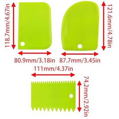 7 Piece Plastic Paint Scraper Tool Set for Texture Art | Color Coded Shapes; Flexible Polypropylene; Palette Knife Edges; Hanging Hole Storage; for Paint, Clay, Plaster and Cream