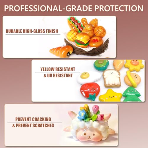 3 Pack Air Dry Clay Glaze Kit with 2 Brushes and Dishes, Acrylic Varnish, Waterproof Acrylic Sealant for Clay, Ceramic, Plaster, Wood, Provides a Long-Lasting, Glossy Finish