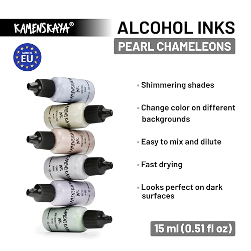 Pearl Alcohol Ink Set - 6 Alcohol Inks, 0.51 fl oz (15 ml) Each