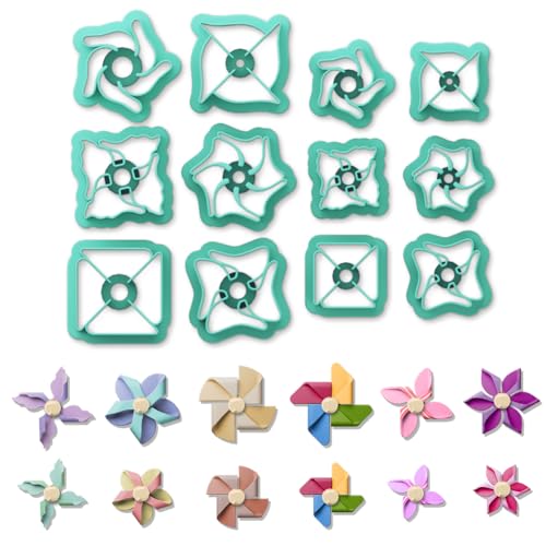 ORIGACH Pinwheel Polymer Clay Cutters Set | Bread Polymer Clay Cutter for Earring Making Bakery Bread Clay Cutters for Jewelry Making - style: Pinwheel