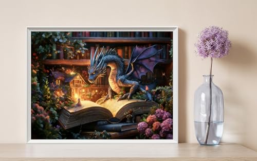 Xoaoes Book Diamond Art Kits for Adults, Dragon 5D Diamond Painting Kits - color: CM062