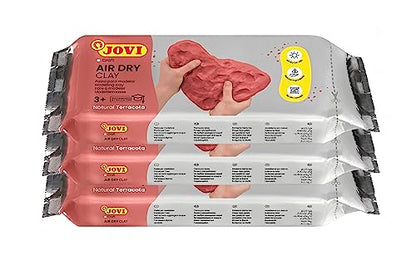 Jovi - Air Dry Clay, 3 x 1.1 lb, Terracotta Color, Total of 3.3 lb - color: Terracotta, size: 3.3 lb