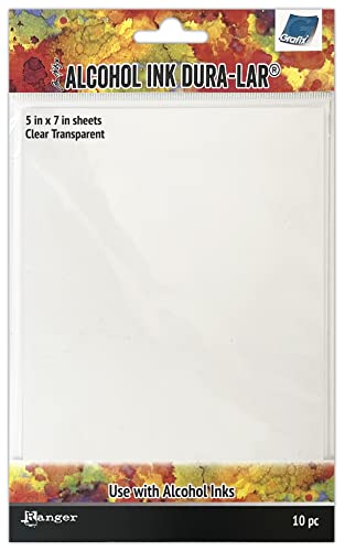 Tim Holtz Alcohol Ink Dura-Lar 5"X7" 10/Pkg-Clear Transparent