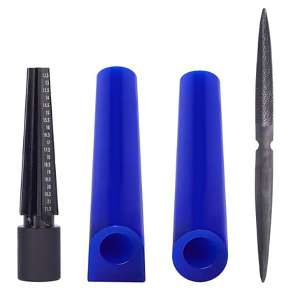Jewelry Wax Carving Tools Set with Ring Tubes, Hole Expander and Carbon Steel File for Ring Casting and Design Lost-Wax Casting (Blue)