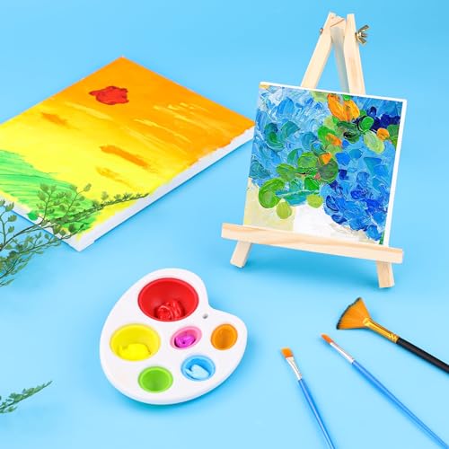 32 Pack 9 Inch Wood Easels, Easel Stand for Painting Canvases | Art and Crafts, Tripod Painting Party Easel, Kid Student Tabletop Easels for Paint, Portable Canvas Photo Picture Sign Holder - style: 32 Pack