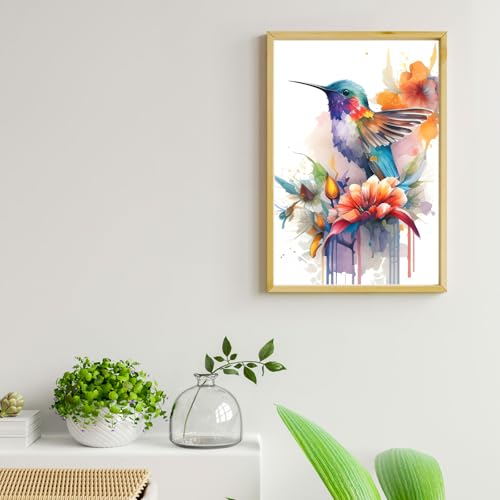 Ginkko Bird Framed Paint by Numbers Kit for Adults 8X 12 inch, Flowers - color: Bird framed, size: 8x12 Inch