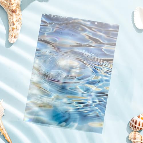 60 Pcs Water Ripple Stickers for Scrapbooking and Journaling | Water reflection designs in 6 color themes on transparent PET for collages, planners and mixed media - color: Wave Together