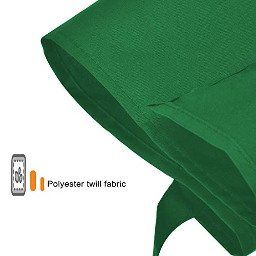 Total 15 PCS Green Plain Bib Aprons Bulk for Women Men-Unisex Adult Aprons with 2 Front Pockets (Leaf Green-15 pcs) - color: Leaf Green-15 Pcs