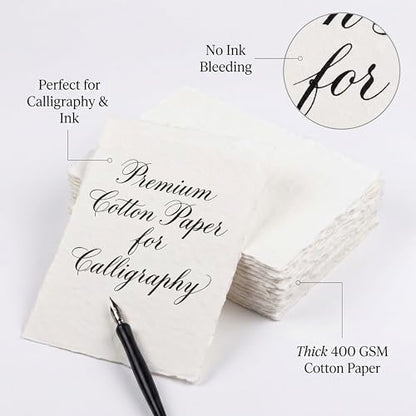 Leather Village Watercolor Paper 11.5''x7.5'', 400 GSM Cotton, 25 Sheets White - size: 11.5 inches X 7.5 inches