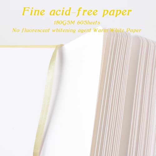 Mix Media Pad,3.5"x5.5" Small Hardcover Leather Art Sketchbook,60 Sheets(112lb/180gsm) Heavyweight Acid Free Artistic Painting Drawing Sketching Paper, Handy Pocket Journal Sketchbook.Lemon Yellow - color: 180gsm-lemon yellow