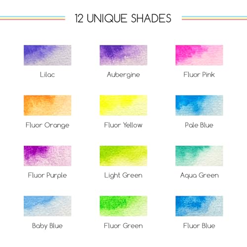 MEEDEN Pastel Watercolor Paint Set : 12 Colors Travel Watercolor Set with Brush in Half Pans - Portable Watercolor Paints for Adults & Artist - color: Pastel Colors