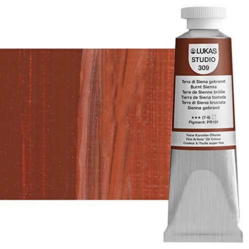 Lukas Studio Artist Oil Color Paints - High-pigment oil paint made with natural binder for artist, painting, & more! - [Burnt Sienna - 37 mL] - color: Burnt Sienna, size: 1.25 Fl Oz (Pack of 1)