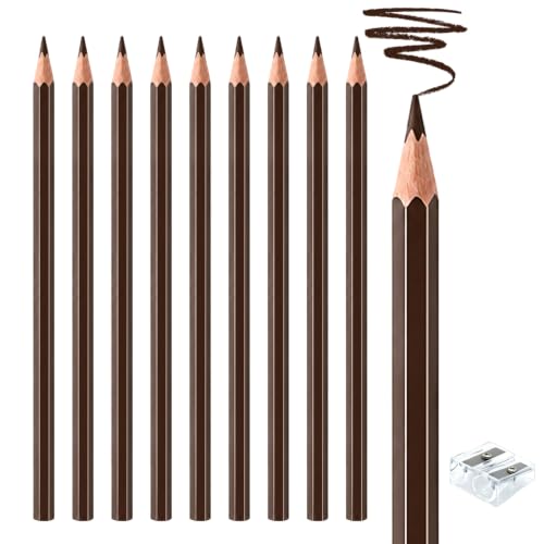 10 PCS Brown Colored Pencils, Pre-sharpened Professional Wooden Art Pencils Set for Artists Painting | Premium Drawing Sketching Supplies - color: brown