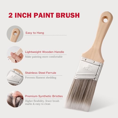 Mister Rui Handheld Paint Bucket and 4 Inch Roller Kit, 12 Piece | Handheld cup with magnetic holder & no-drip edge. Includes 4" foam roller, 2" brush, 2 liners. For corners & detail work - size: 4 Inch 12Pack