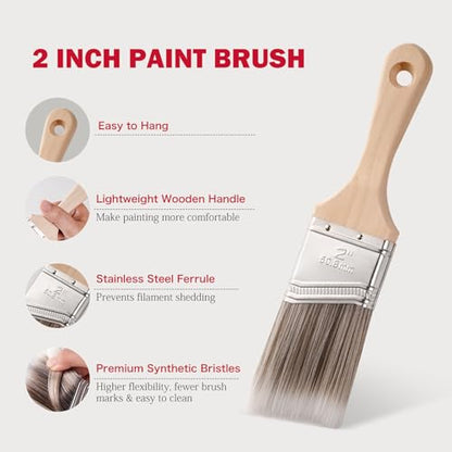 Mister Rui Handheld Paint Bucket and 4 Inch Roller Kit, 12 Piece | Handheld cup with magnetic holder & no-drip edge. Includes 4" foam roller, 2" brush, 2 liners. For corners & detail work - size: 4 Inch 12Pack