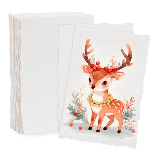 Lunarm Watercolor Paper 25 Sheets, Water Color Paper Cards 4 x 6 inch Bulk - size: 25pcs