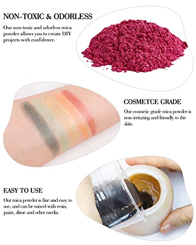 SEISSO - 150g Mica Powder - 15 Colors Epoxy Resin Pigment - Shimmery Pigment Powder for Slime, Paint, Soap Making, Nail Polish, Epoxy Resin, Candle Making, Bath Bombs - color: 15 Colors-Rainbow