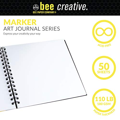 Bee Paper - 8" x 8" Creative Marker Drawing Journal - size: 8-inch x 8-inch, 50 Sheet Art Journal, style: Marker Art Journal