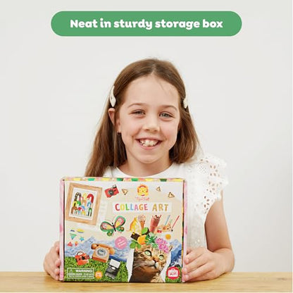 Tiger Tribe Collage Art Set for Kids - All-in-One Craft Kit with Scissors, Stickers & Pattern Pages, Ideal for Ages 7-12, Creativity & Learning