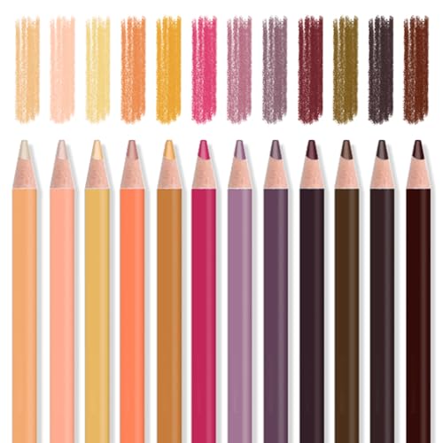 12Pcs Skin Colored Pencils Set,Professional Drawing Pencils for Adults - color: 12Pcs Skin Colored