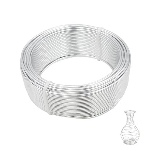 15 Gauge Aluminum Craft Wire, 98FT 1.5mm Silver Bendable Metal Wire | Anodized Jewelry Wire for Crafts, Jewelry Making, Floral Arranging, Sculpting, Armature, Bonsai, Wire Wrapping, Lightweight - size: 15, style: Silver