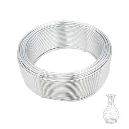 15 Gauge Aluminum Craft Wire, 98FT 1.5mm Silver Bendable Metal Wire | Anodized Jewelry Wire for Crafts, Jewelry Making, Floral Arranging, Sculpting, Armature, Bonsai, Wire Wrapping, Lightweight - size: 15, style: Silver