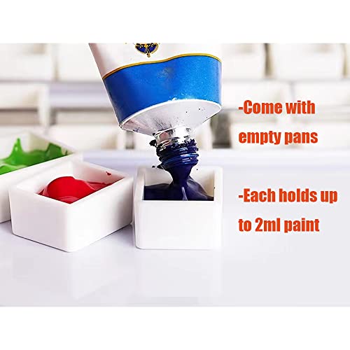 Jinberry Metal Watercolor Tin with Fold-Out Mixing Palette, Multi-Functional Empty Watercolor Palette with Pans Paint Tray Palette for Plein Air, Watercolor, Acrylic and Oil Painting - style: S 14 half pans