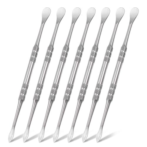 HARFINGTON 7pcs Wax Carving Tool 4.75" Double-Headed Stainless Steel Sculpture Tools Kit Modeling Engraving Sculpting Spoons for Clay Pottery Crafts Shaping, Silver Tone - color: Silver Tone