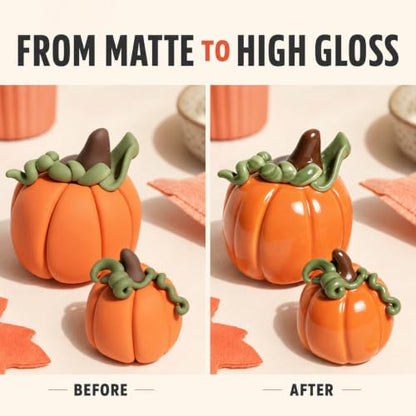 Clay Glaze, Air Dry & Polymer Clay Glaze Sealer & High Gloss Clear Varnish | Waterproof, Non-Toxic & Anti-Cracking, for Air Dry Clay, Polymer Clay, Oven Baked, Pottery, Modeling & Ceramic Clay