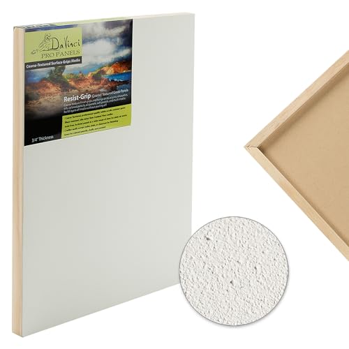 Da Vinci Pro Resist-Grip Coarse Textured Gesso Board, 6x6-12 Pack, 3/4" Depth Art Boards for Painting, White Acrylic Polymer with Quartz Sand, Warp-Resistant Cradled and Sealed MDF Panel